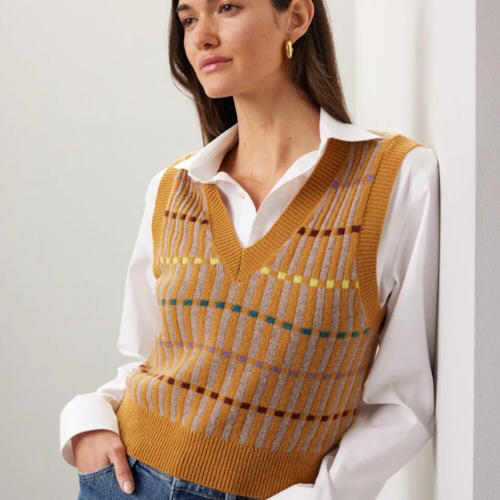 NWT Madewell Jacquard V-Neck Sweater Vest